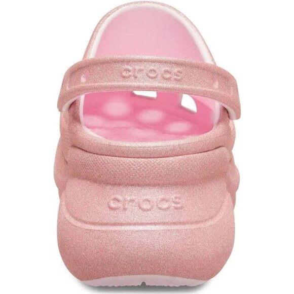 NEW Crocs Sizes 8, 9, 10 Women's Bae Glitter Platform Clog - Pink Milk - Picture 4 of 5